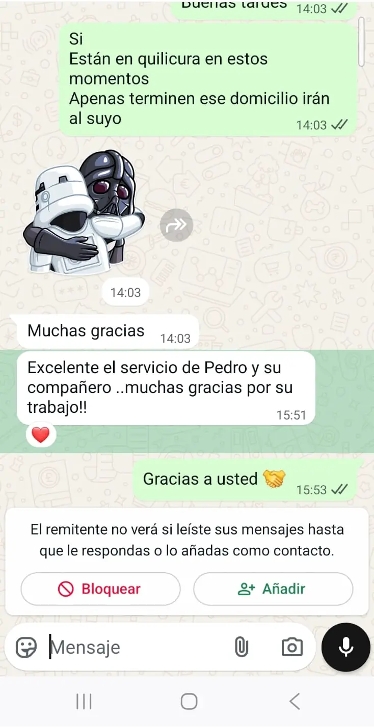 Cliente de Parabrisas a Domicilio