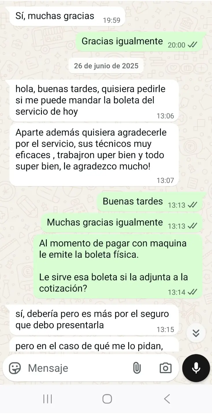 Cliente de Parabrisas a Domicilio